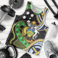 South Sea Islanders And Solomon Islands Men Tank Top Solomons Coat Of Arms And Southern Cross DT05 - Polynesian Pride