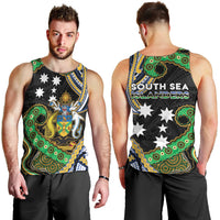 South Sea Islanders And Solomon Islands Men Tank Top Solomons Coat Of Arms And Southern Cross DT05 - Polynesian Pride