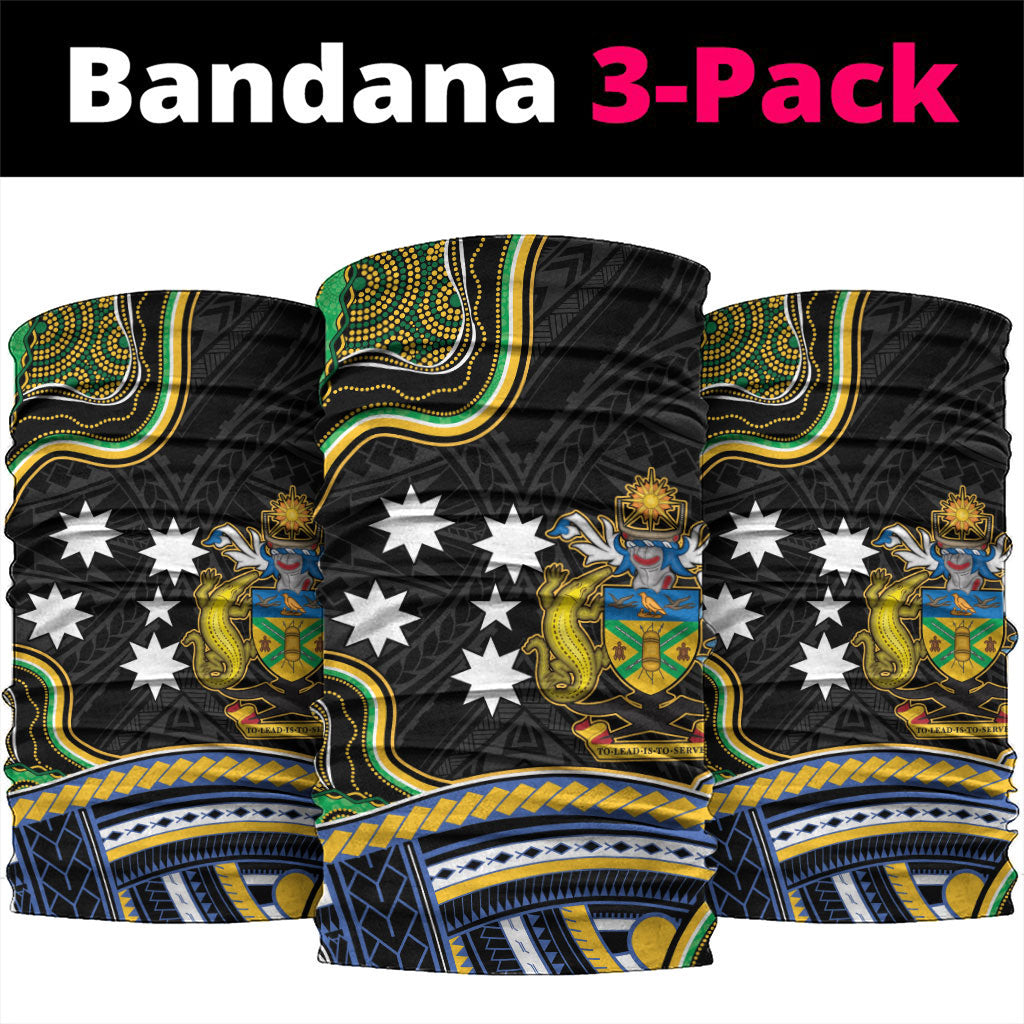 South Sea Islanders And Solomon Islands Neck Gaiter Solomons Coat Of Arms And Southern Cross DT05 package One Size: 25*50cm Black - Polynesian Pride