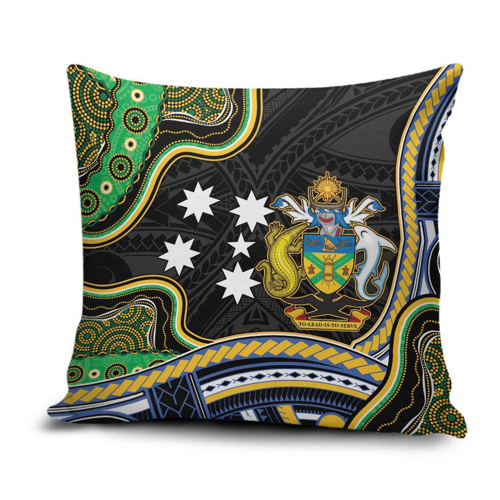 South Sea Islanders And Solomon Islands Pillow Cover Solomons Coat Of Arms And Southern Cross DT05 Black - Polynesian Pride