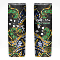 South Sea Islanders And Solomon Islands Skinny Tumbler Solomons Coat Of Arms And Southern Cross DT05 Black - Polynesian Pride