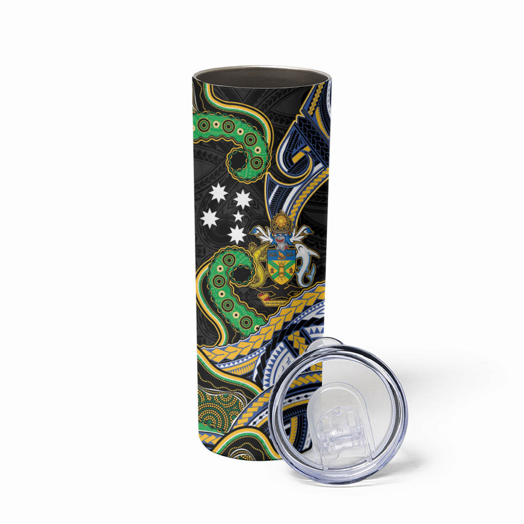 South Sea Islanders And Solomon Islands Skinny Tumbler Solomons Coat Of Arms And Southern Cross DT05 - Polynesian Pride