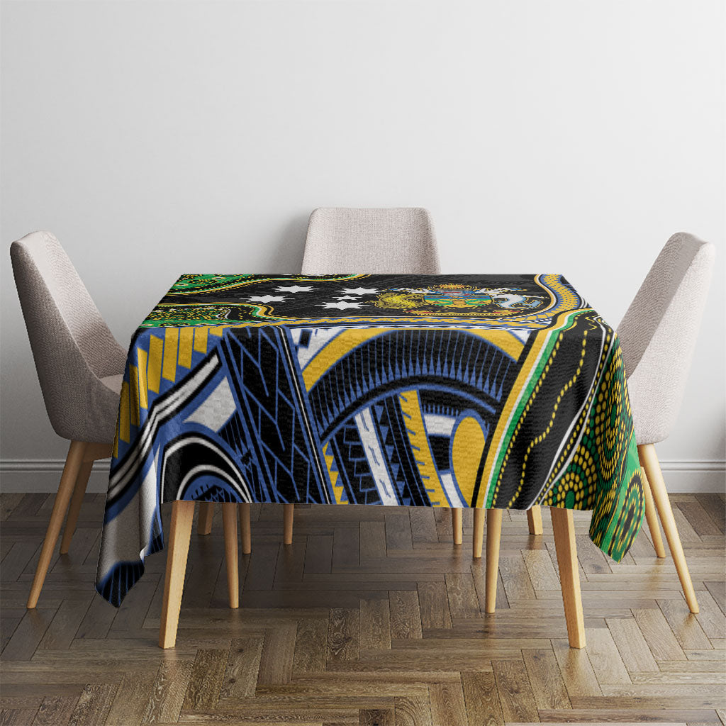 South Sea Islanders And Solomon Islands Tablecloth Solomons Coat Of Arms And Southern Cross DT05 - Polynesian Pride