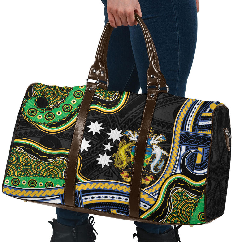 South Sea Islanders And Solomon Islands Travel Bag Solomons Coat Of Arms And Southern Cross DT05 - Polynesian Pride