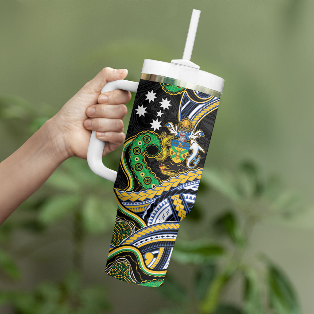 South Sea Islanders And Solomon Islands Tumbler With Handle Solomons Coat Of Arms And Southern Cross DT05 - Polynesian Pride