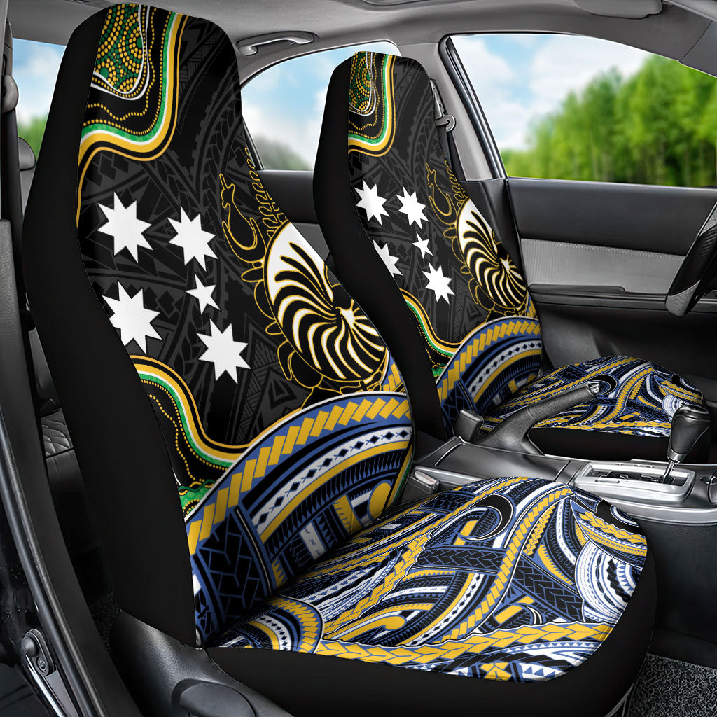 South Sea Islanders And New Caledonia Car Seat Cover Nautilus Shell Southern Cross Tribal Pattern DT05 - Polynesian Pride