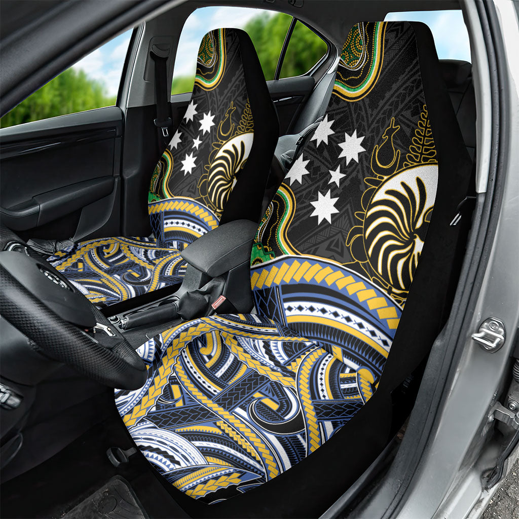 South Sea Islanders And New Caledonia Car Seat Cover Nautilus Shell Southern Cross Tribal Pattern DT05 - Polynesian Pride
