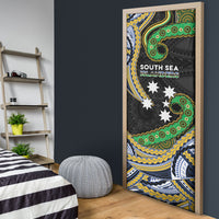 South Sea Islanders And New Caledonia Door Cover Nautilus Shell Southern Cross Tribal Pattern DT05 - Polynesian Pride