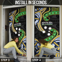 South Sea Islanders And New Caledonia Door Cover Nautilus Shell Southern Cross Tribal Pattern DT05 - Polynesian Pride