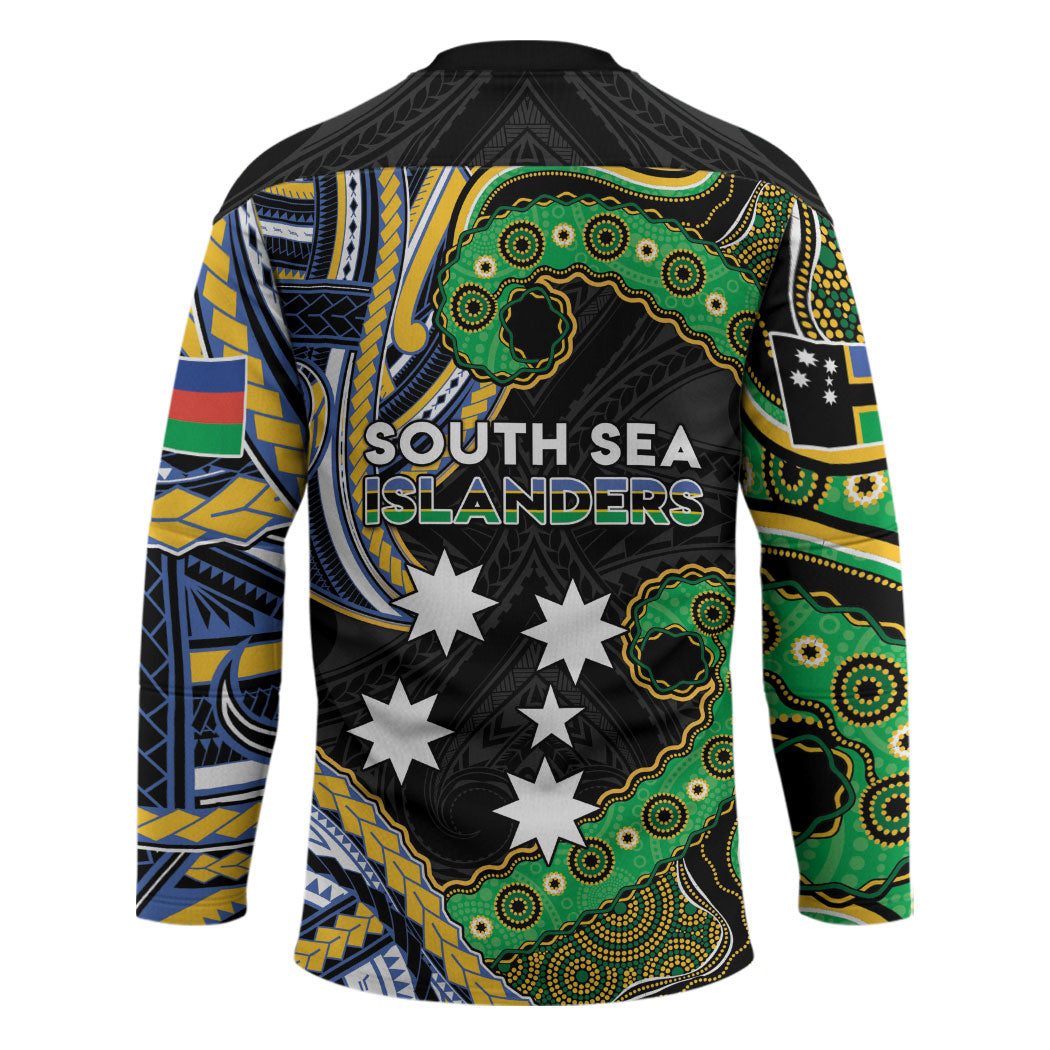 South Sea Islanders And New Caledonia Hockey Jersey Nautilus Shell Southern Cross Tribal Pattern DT05 - Polynesian Pride