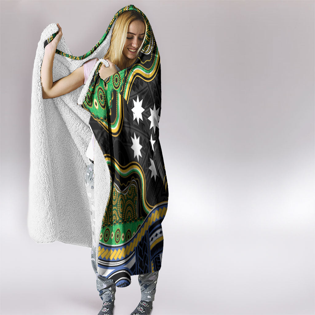 South Sea Islanders And New Caledonia Hooded Blanket Nautilus Shell Southern Cross Tribal Pattern DT05 - Polynesian Pride