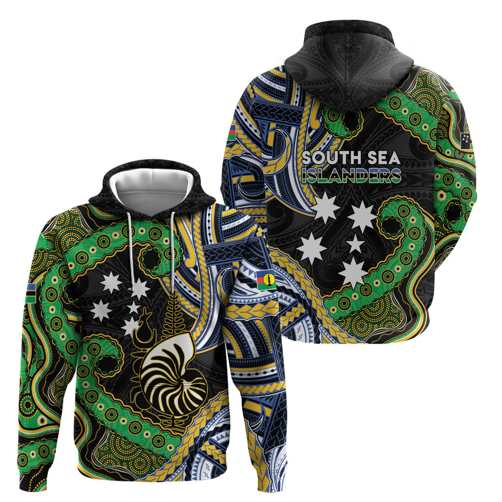 South Sea Islanders And New Caledonia Hoodie Nautilus Shell Southern Cross Tribal Pattern DT05 - Polynesian Pride
