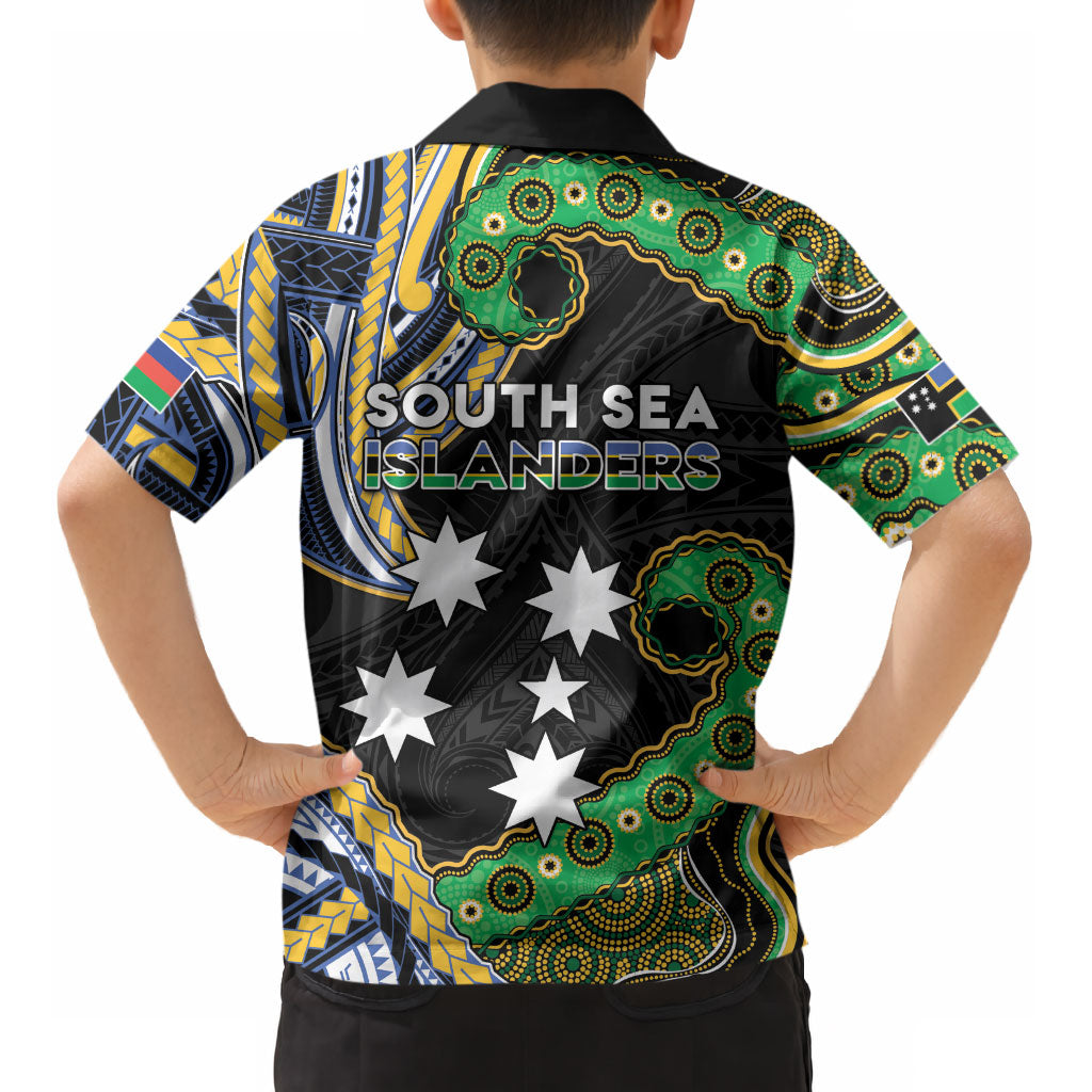South Sea Islanders And New Caledonia Kid Hawaiian Shirt Nautilus Shell Southern Cross Tribal Pattern DT05 - Polynesian Pride