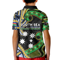 South Sea Islanders And New Caledonia Kid Polo Shirt Nautilus Shell Southern Cross Tribal Pattern DT05 - Polynesian Pride