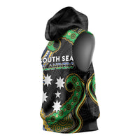 South Sea Islanders And New Caledonia Sleeveless Hoodie Nautilus Shell Southern Cross Tribal Pattern DT05 - Polynesian Pride