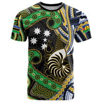 South Sea Islanders And New Caledonia T Shirt Nautilus Shell Southern Cross Tribal Pattern DT05 Black - Polynesian Pride