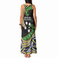 South Sea Islanders And New Caledonia Tank Maxi Dress Nautilus Shell Southern Cross Tribal Pattern DT05 - Polynesian Pride