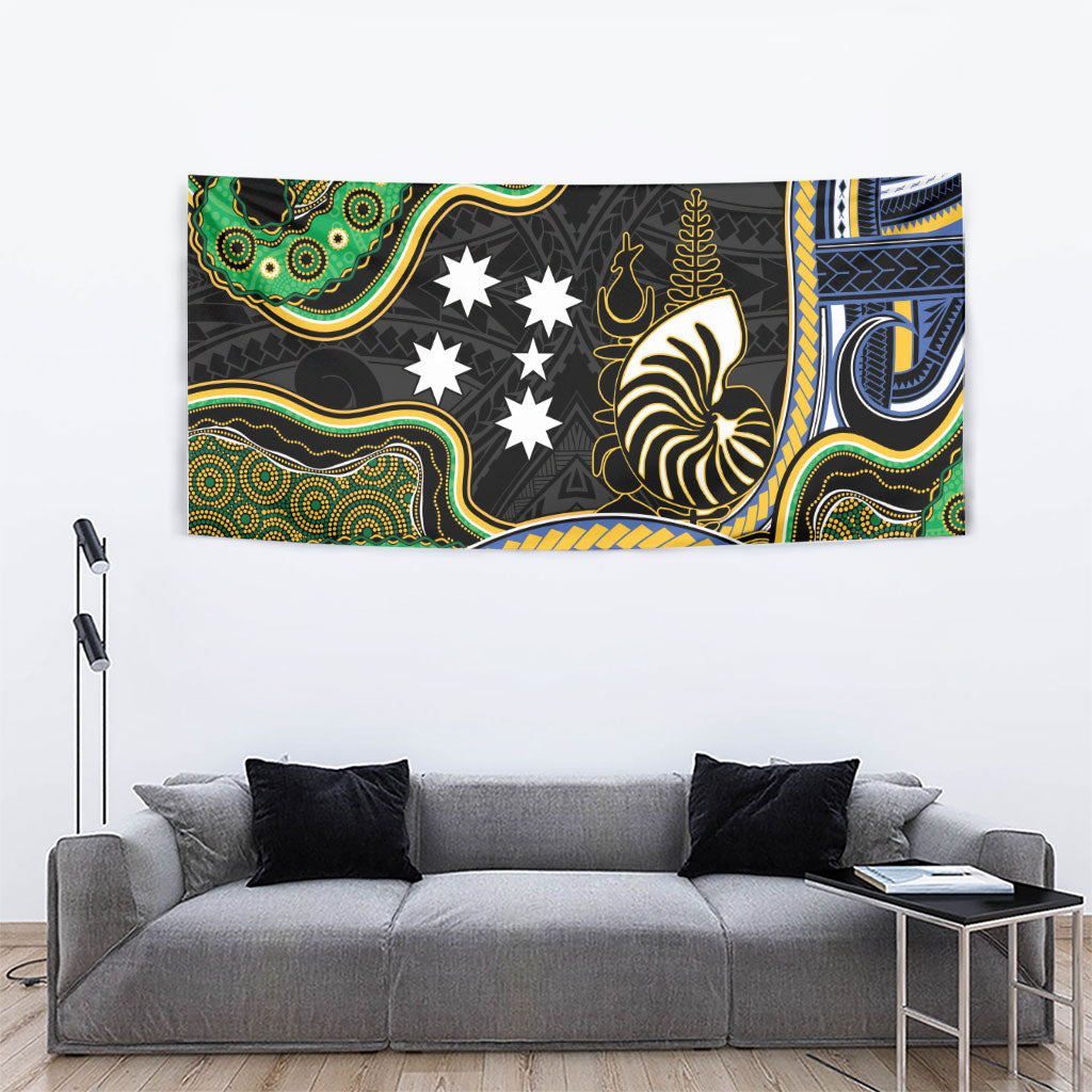 South Sea Islanders And New Caledonia Tapestry Nautilus Shell Southern Cross Tribal Pattern DT05 - Polynesian Pride
