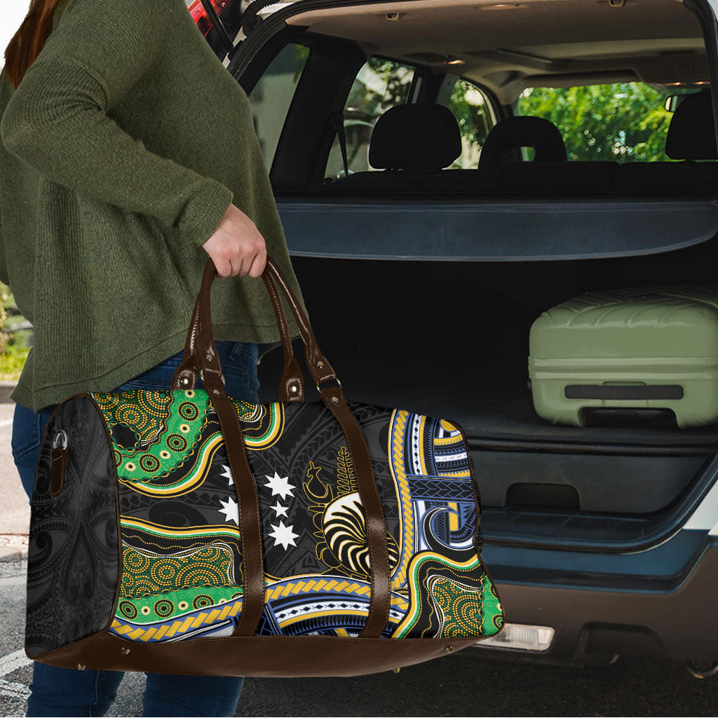 South Sea Islanders And New Caledonia Travel Bag Nautilus Shell Southern Cross Tribal Pattern DT05 - Polynesian Pride