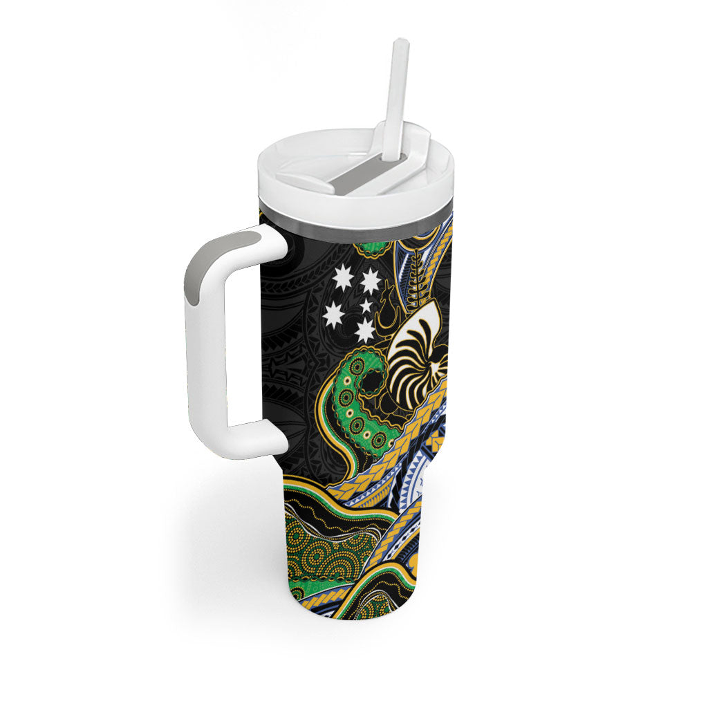 South Sea Islanders And New Caledonia Tumbler With Handle Nautilus Shell Southern Cross Tribal Pattern DT05 - Polynesian Pride