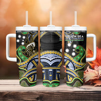 South Sea Islanders And New Caledonia Tumbler With Handle Nautilus Shell Southern Cross Tribal Pattern DT05 - Polynesian Pride