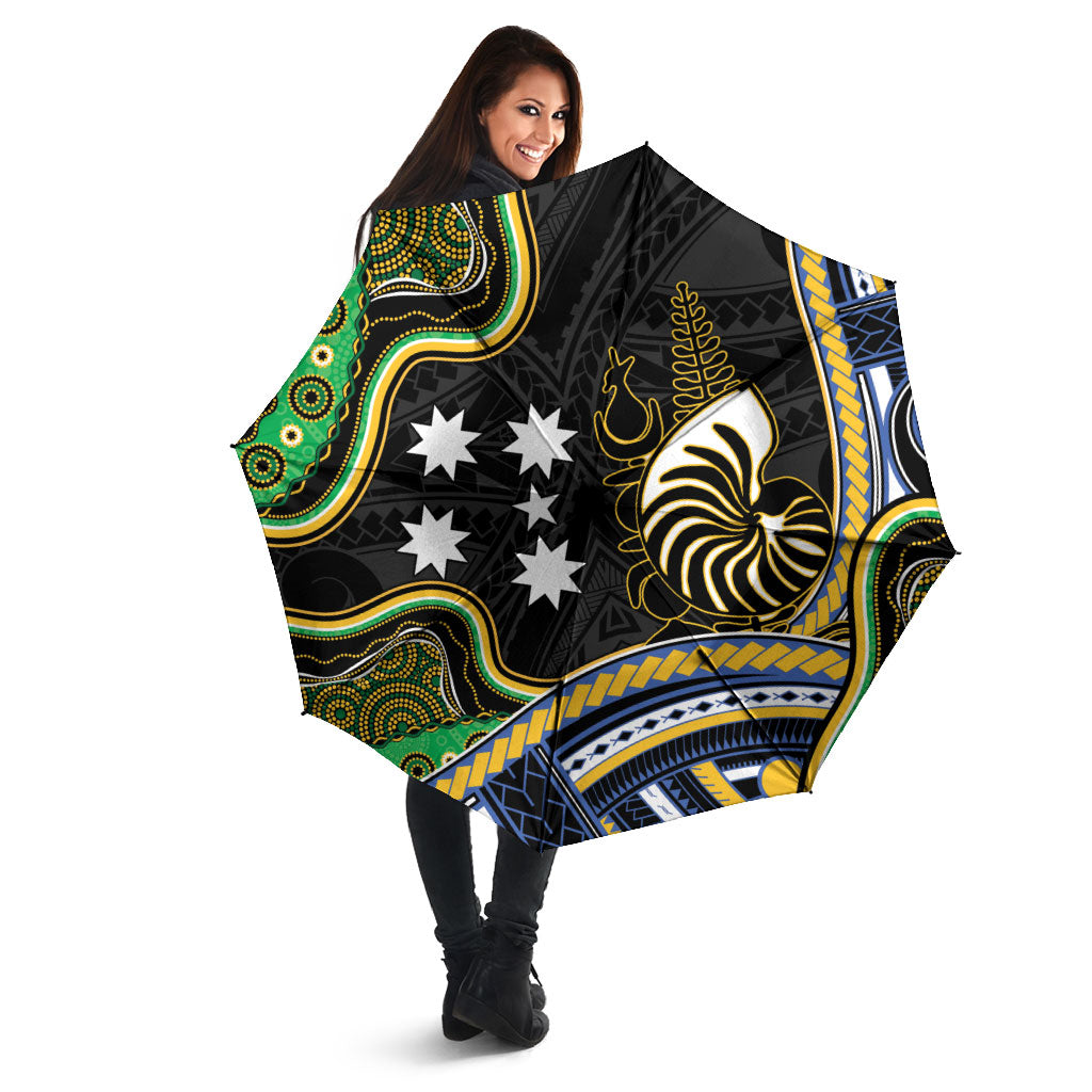 South Sea Islanders And New Caledonia Umbrella Nautilus Shell Southern Cross Tribal Pattern DT05 - Polynesian Pride