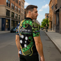 South Sea Islanders And New Caledonia Zipper Polo Shirt Nautilus Shell Southern Cross Tribal Pattern DT05 - Polynesian Pride