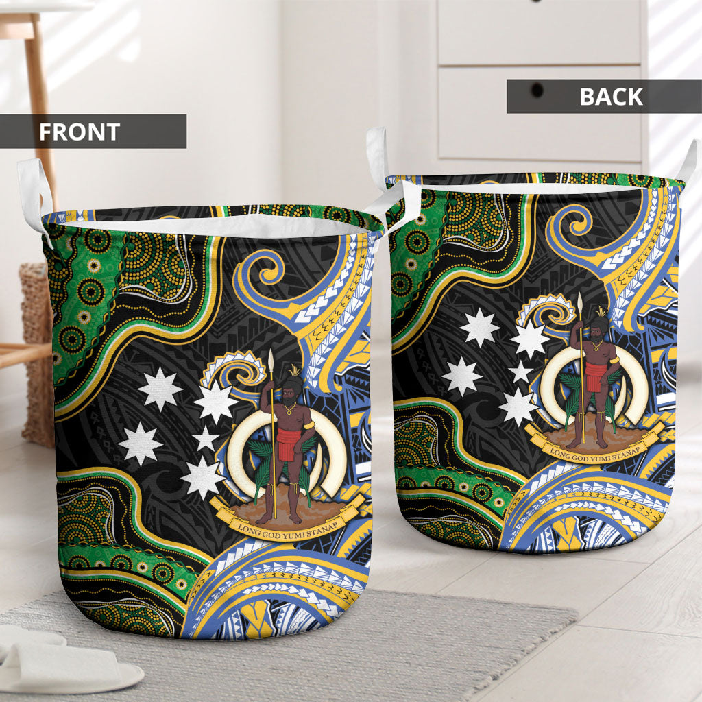 South Sea Islanders And Vanuatu Laundry Basket Boar Tusk Warrior Southern Tribal Pattern DT05 - Polynesian Pride