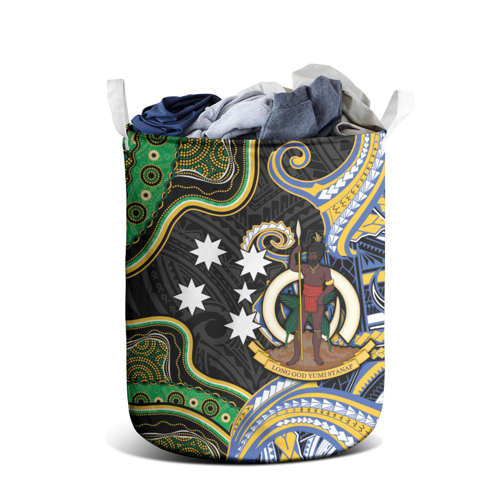 South Sea Islanders And Vanuatu Laundry Basket Boar Tusk Warrior Southern Tribal Pattern DT05 - Polynesian Pride