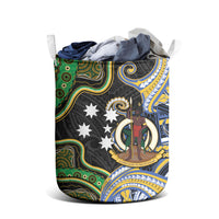 South Sea Islanders And Vanuatu Laundry Basket Boar Tusk Warrior Southern Tribal Pattern DT05 - Polynesian Pride