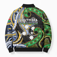 South Sea Islanders And Vanuatu Bomber Puffer Jacket Boar Tusk Warrior Southern Tribal Pattern DT05 - Polynesian Pride