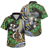 South Sea Islanders And Vanuatu Family Matching Short Sleeve Bodycon Dress and Hawaiian Shirt Boar Tusk Warrior Southern Tribal Pattern DT05 Son's Shirt Black - Polynesian Pride