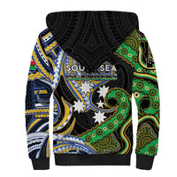 South Sea Islanders And Vanuatu Sherpa Hoodie Boar Tusk Warrior Southern Tribal Pattern DT05 - Polynesian Pride