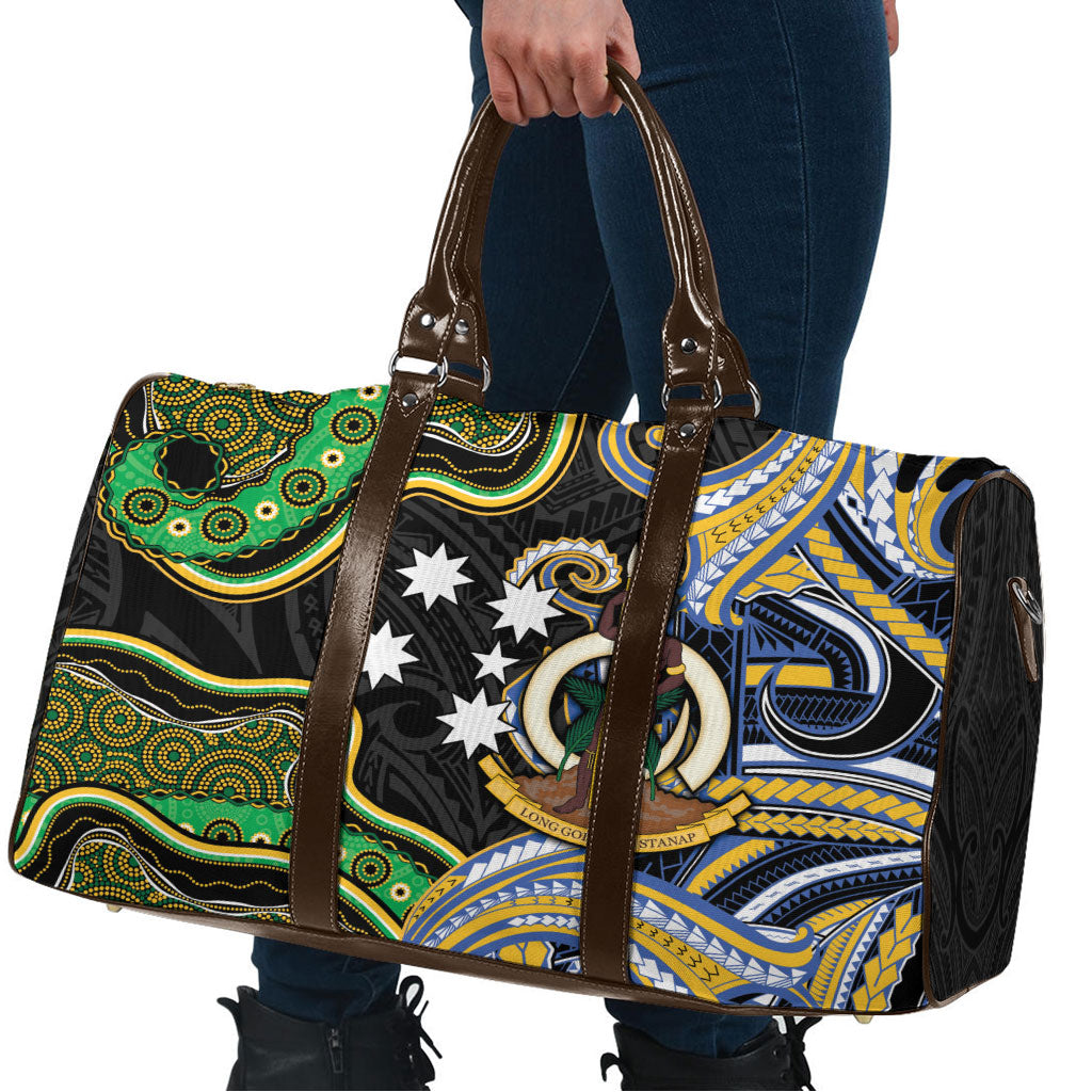 South Sea Islanders And Vanuatu Travel Bag Boar Tusk Warrior Southern Tribal Pattern DT05 - Polynesian Pride