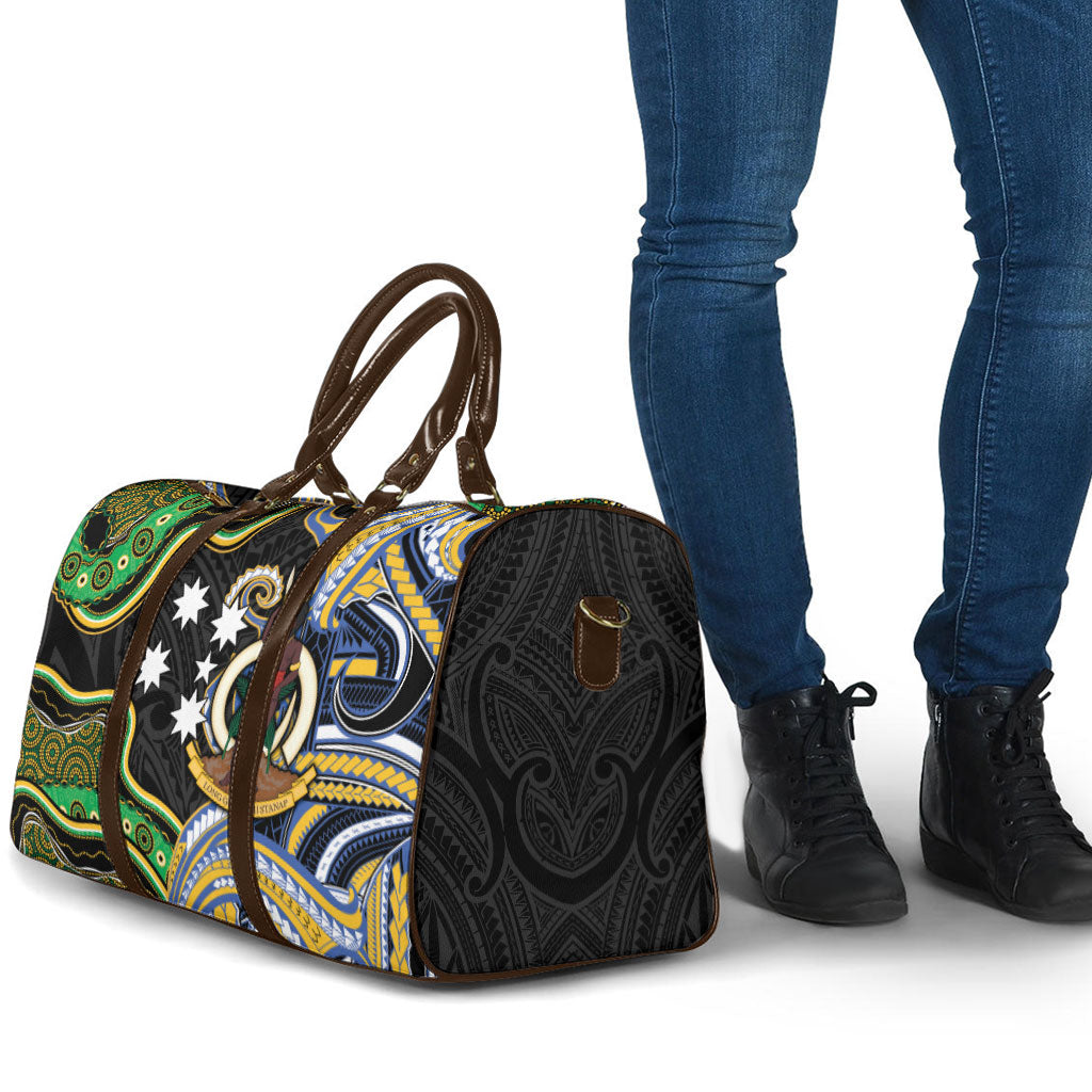 South Sea Islanders And Vanuatu Travel Bag Boar Tusk Warrior Southern Tribal Pattern DT05 - Polynesian Pride