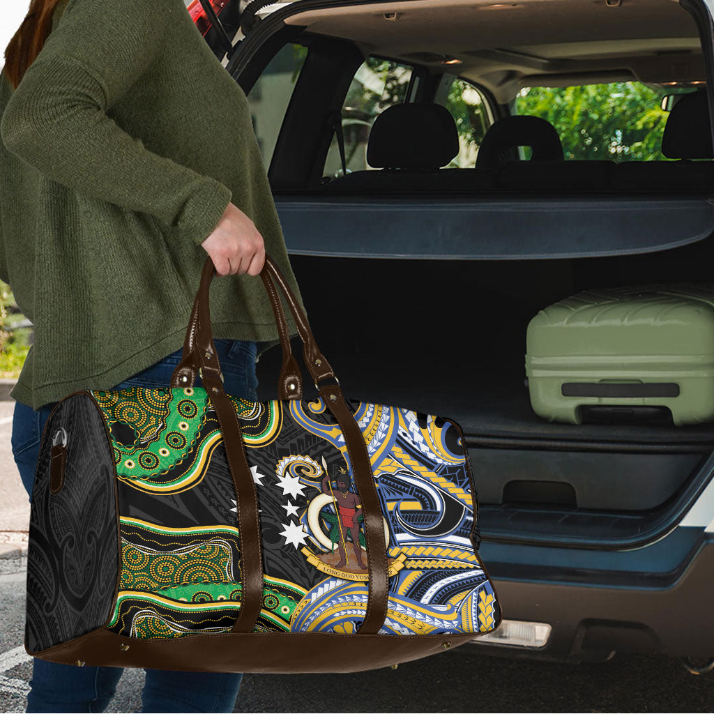 South Sea Islanders And Vanuatu Travel Bag Boar Tusk Warrior Southern Tribal Pattern DT05 - Polynesian Pride