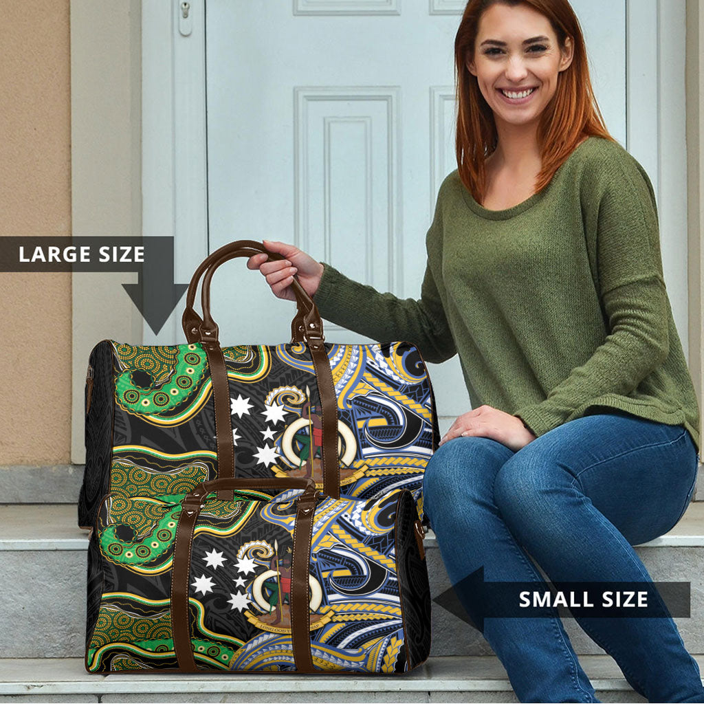 South Sea Islanders And Vanuatu Travel Bag Boar Tusk Warrior Southern Tribal Pattern DT05 - Polynesian Pride