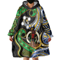 South Sea Islanders And Vanuatu Wearable Blanket Hoodie Boar Tusk Warrior Southern Tribal Pattern DT05 - Polynesian Pride