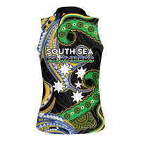 South Sea Islanders And Vanuatu Women Sleeveless Polo Shirt Boar Tusk Warrior Southern Tribal Pattern DT05 - Polynesian Pride