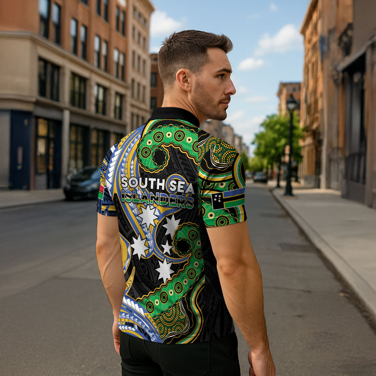 South Sea Islanders And Vanuatu Zipper Polo Shirt Boar Tusk Warrior Southern Tribal Pattern DT05 - Polynesian Pride