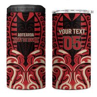 Custom Aotearoa Ngai Te Rangi 4 in 1 Can Cooler Tumbler New Zealand Traditional Maori Pattern DT05 One Size: 16 oz Red - Polynesian Pride