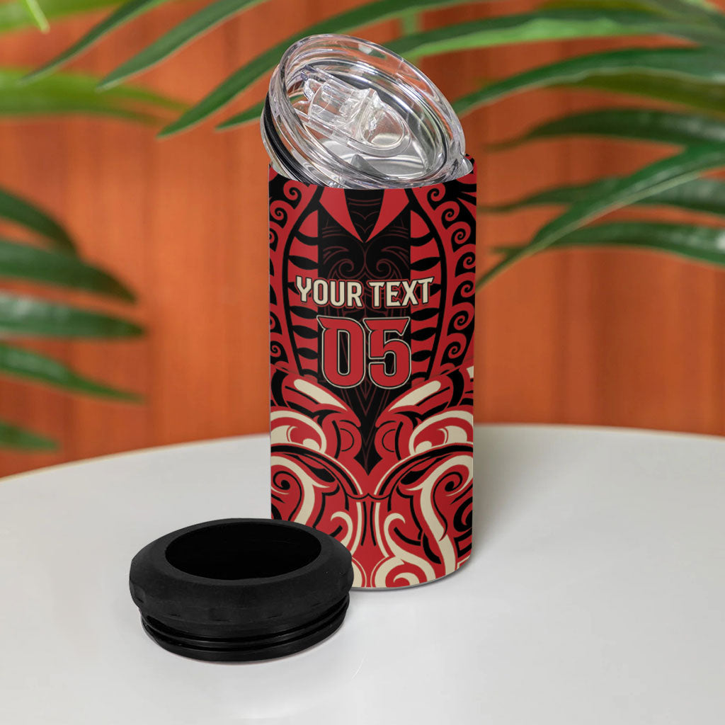 Custom Aotearoa Ngai Te Rangi 4 in 1 Can Cooler Tumbler New Zealand Traditional Maori Pattern DT05 - Polynesian Pride