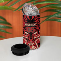 Custom Aotearoa Ngai Te Rangi 4 in 1 Can Cooler Tumbler New Zealand Traditional Maori Pattern DT05 - Polynesian Pride