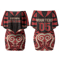 Custom Aotearoa Ngai Te Rangi Couples Matching Off Shoulder Short Dress and Hawaiian Shirt New Zealand Traditional Maori Pattern DT05 - Polynesian Pride