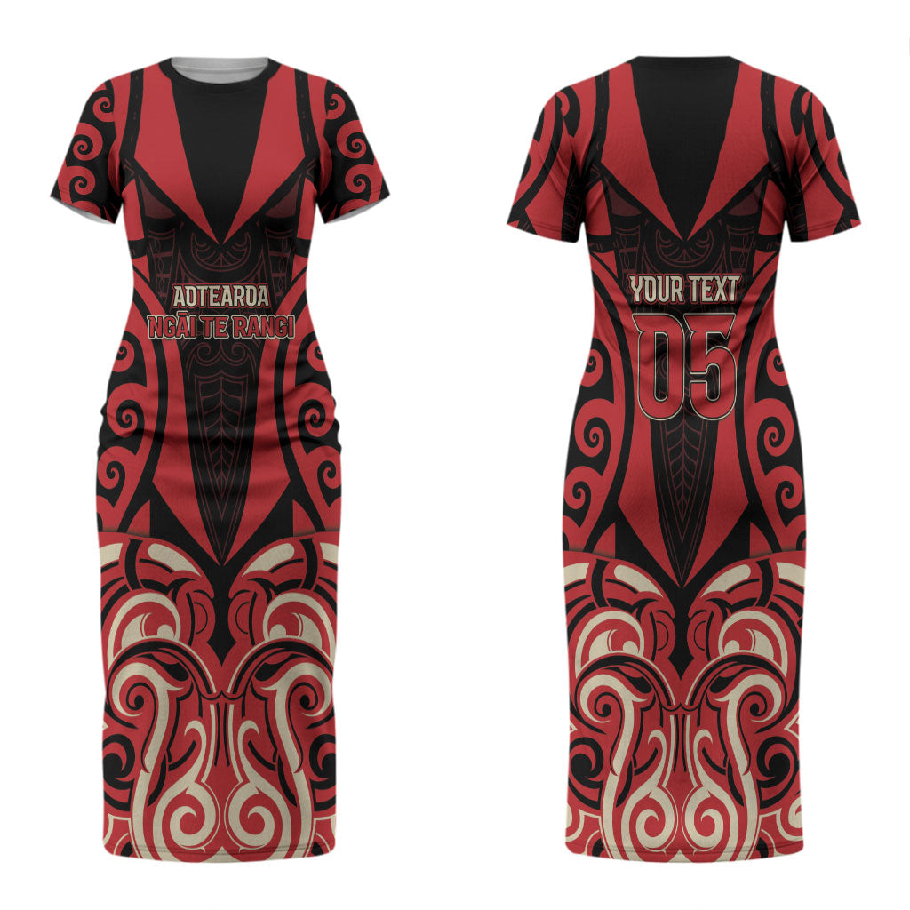 Custom Aotearoa Ngai Te Rangi Couples Matching Short Sleeve Bodycon Dress and Long Sleeve Button Shirt New Zealand Traditional Maori Pattern DT05 - Polynesian Pride
