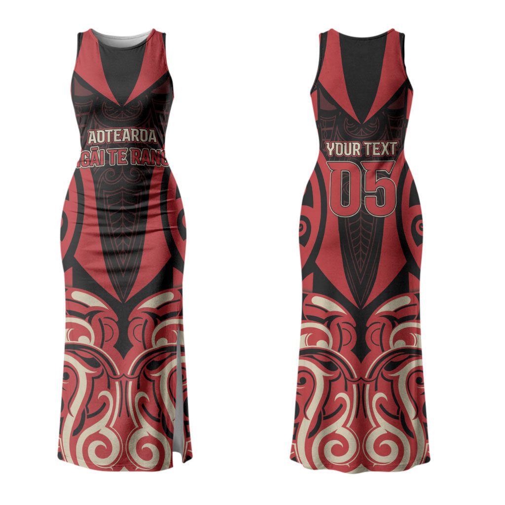 Custom Aotearoa Ngai Te Rangi Couples Matching Tank Maxi Dress and Long Sleeve Button Shirt New Zealand Traditional Maori Pattern DT05 - Polynesian Pride