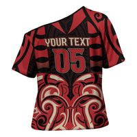 Custom Aotearoa Ngai Te Rangi Cross Shoulder Shirt New Zealand Traditional Maori Pattern DT05 - Polynesian Pride