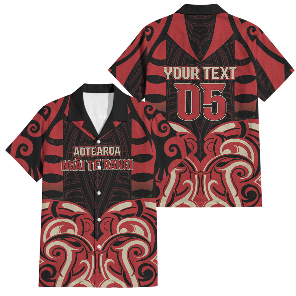 Custom Aotearoa Ngai Te Rangi Family Matching Long Sleeve Bodycon Dress and Hawaiian Shirt New Zealand Traditional Maori Pattern DT05 Dad's Shirt - Short Sleeve Red - Polynesian Pride