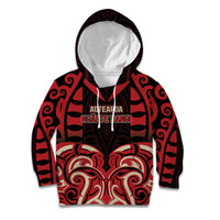 Custom Aotearoa Ngai Te Rangi Kid Hoodie New Zealand Traditional Maori Pattern DT05 Hoodie Red - Polynesian Pride
