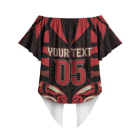 Custom Aotearoa Ngai Te Rangi Off Shoulder Wrap Waist Top New Zealand Traditional Maori Pattern DT05 - Polynesian Pride